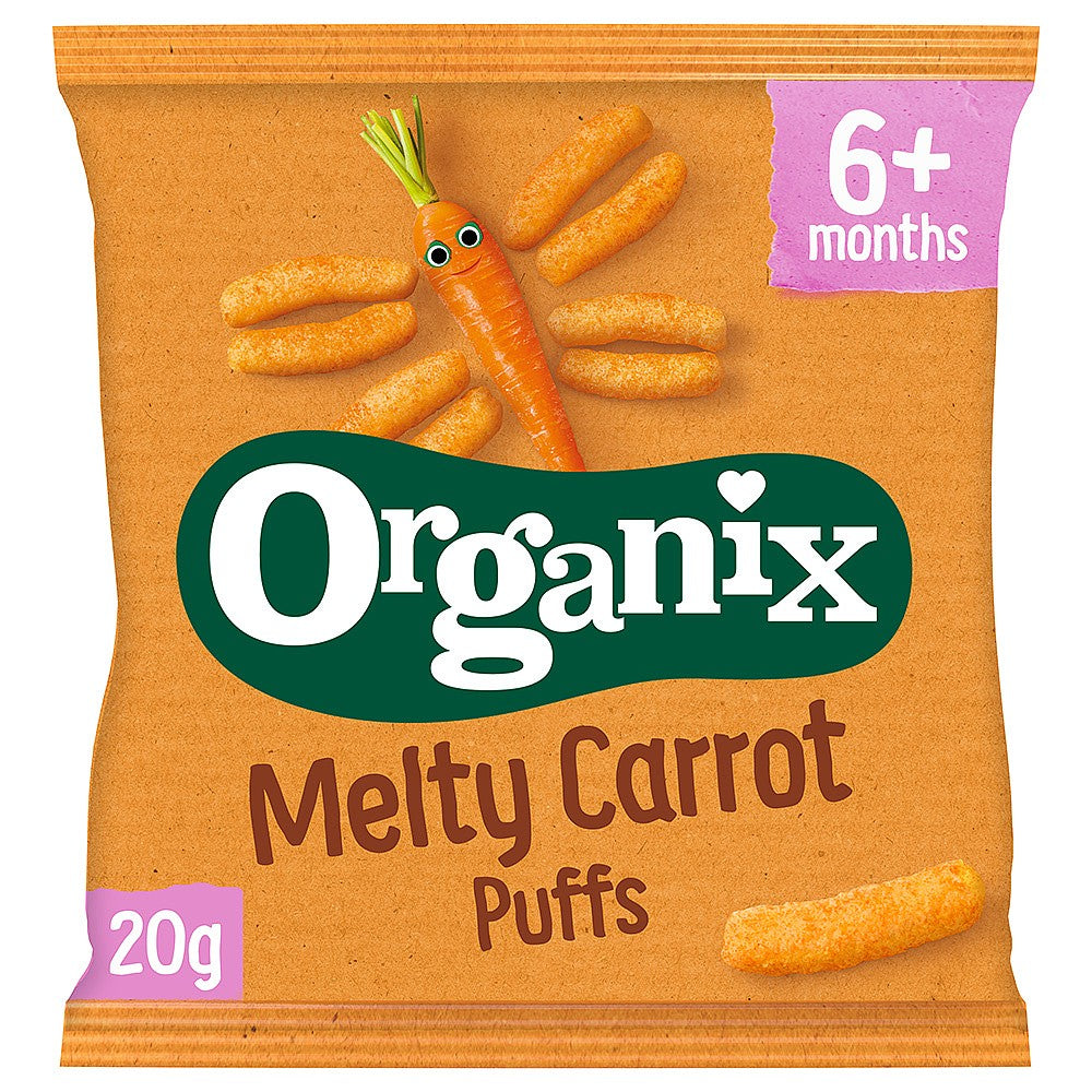 Organix Melty Carrot Puffs Baby Finger Food Snack 20g