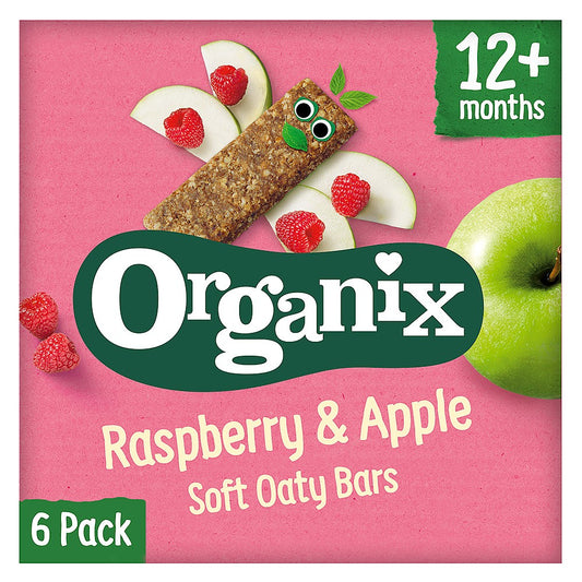 Organix Raspberry & Apple Soft Oat Snack Bars 6x30g