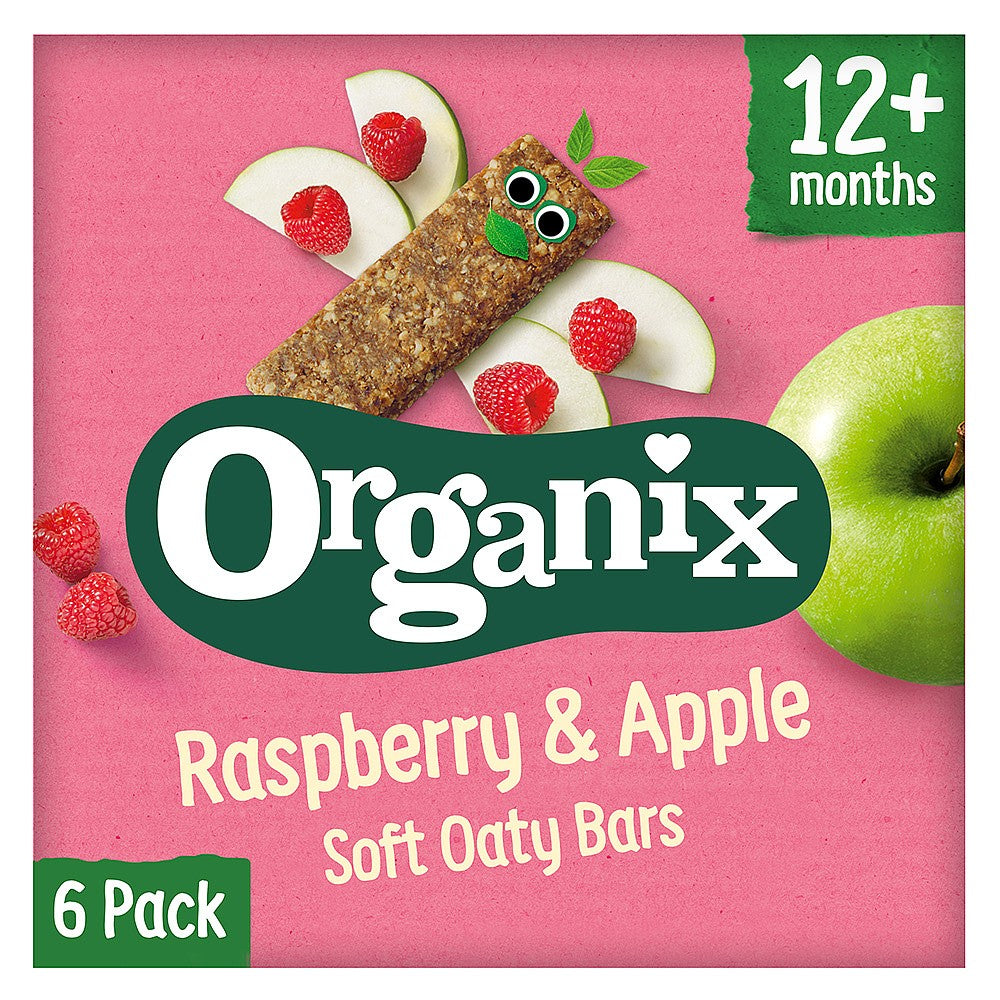 Organix Raspberry & Apple Soft Oat Snack Bars 6x30g