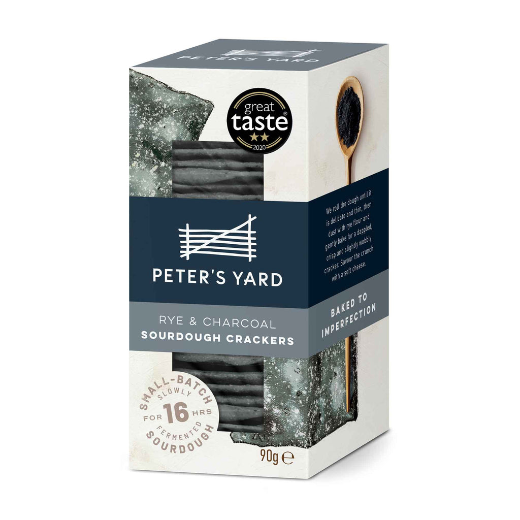 Peter's Yard Sourdough Crispbread - Charcoal & Rye 90g