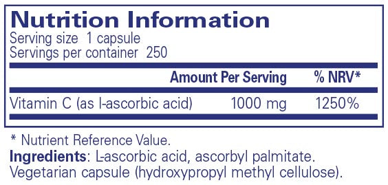 Pure Encapsulations Ascorbic Acid 250 caps