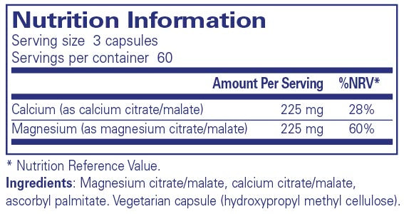 Pure Encapsulations Calcium Magnesium (citrate/malate) 180 caps
