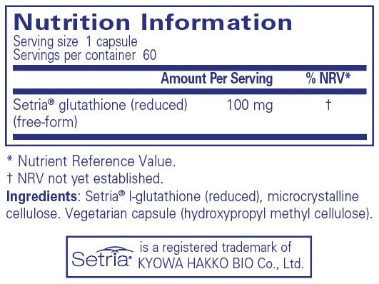 Pure Encapsulations Reduced Glutathione 60 | Planet Organic Pure Encapsulations Reduced Glutathione 60 | Planet Organic