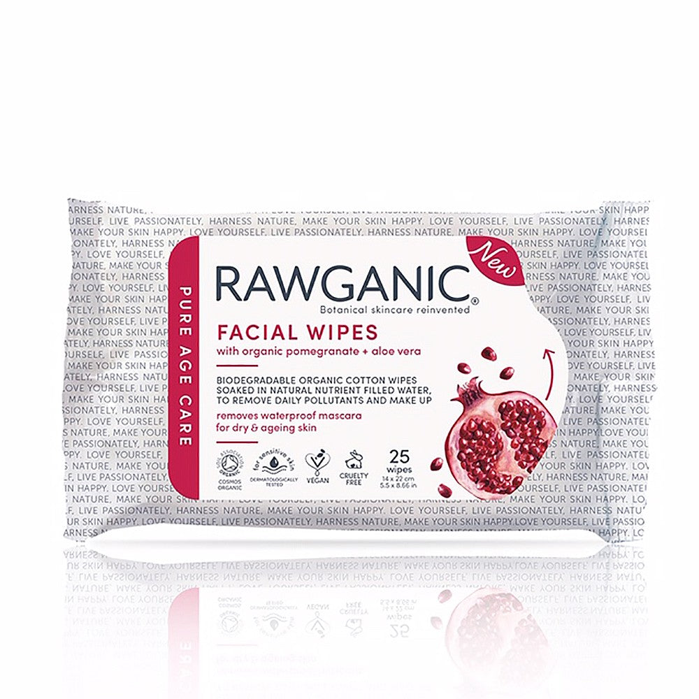 Rawganic Pure Anti-Aging Facial Wipes 25 Wipes