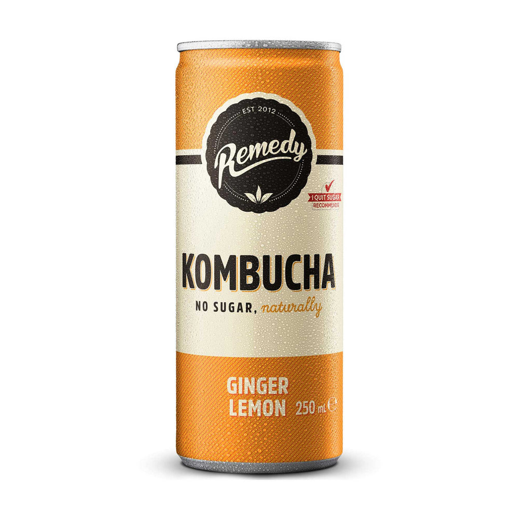 Remedy Kombucha Ginger Lemon Can 250ml
