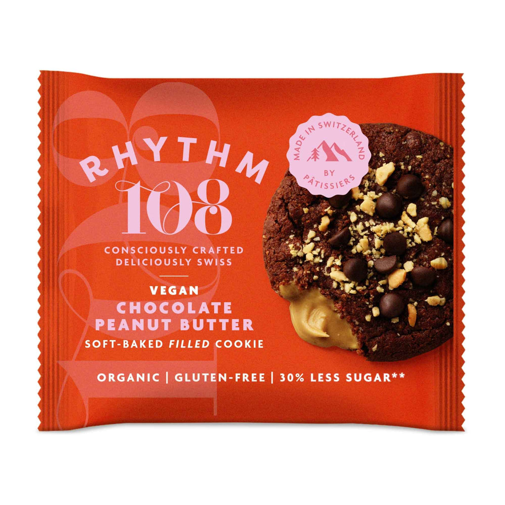 Rhythm 108 Chocolate Peanut Butter Soft Baked Filled Cookie 50g