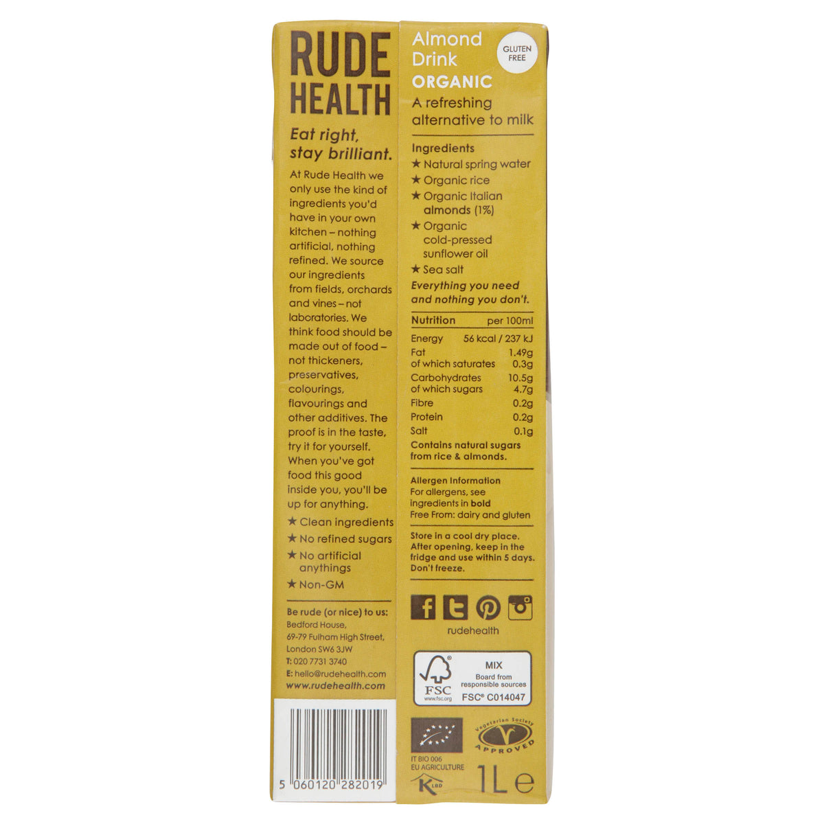 Almond Milk Label Unsweetened Vanilla Almondmilk – 6 Pack