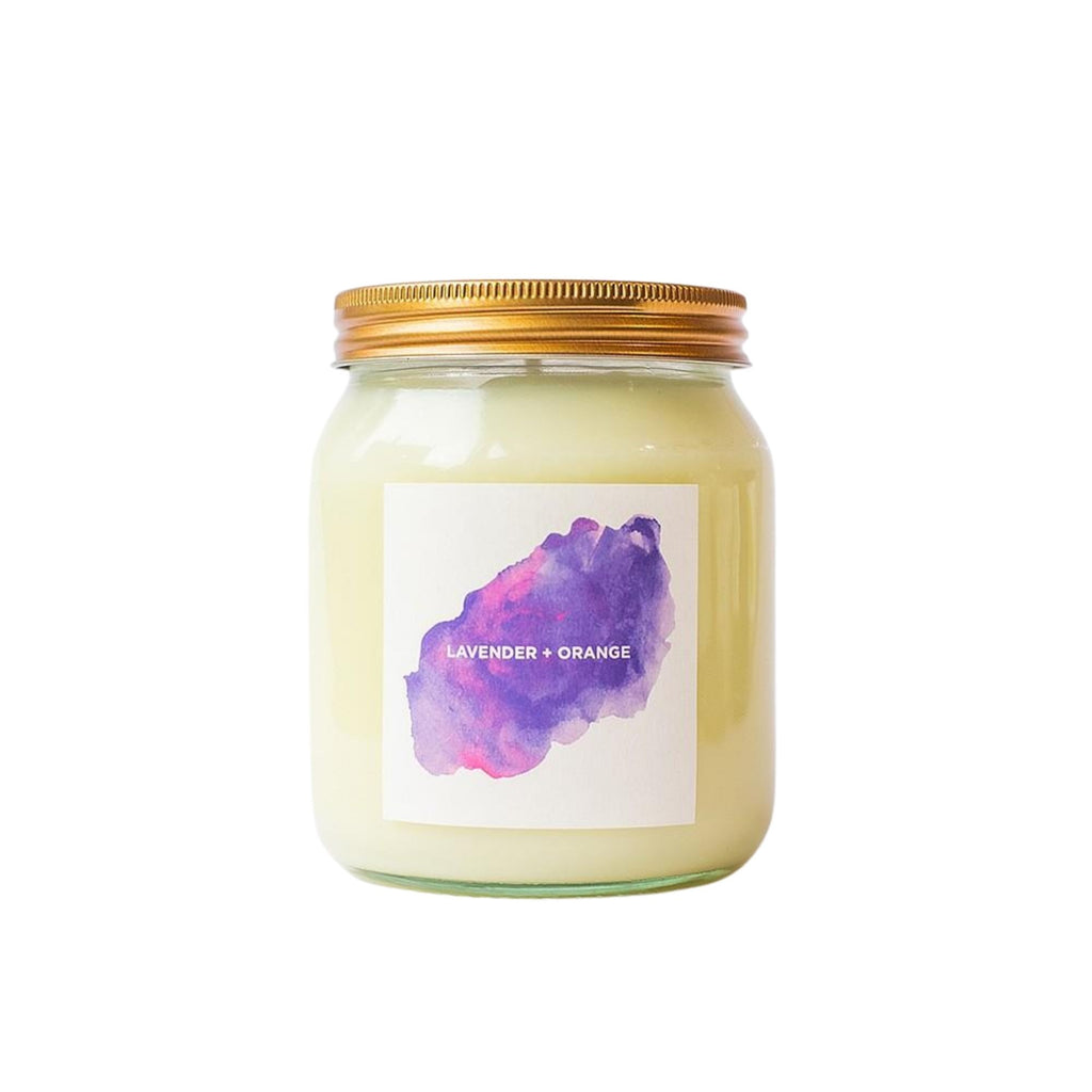 Self Care Co. Glass Jar Lavender + Orange Soy Aromatherapy Candle 300g