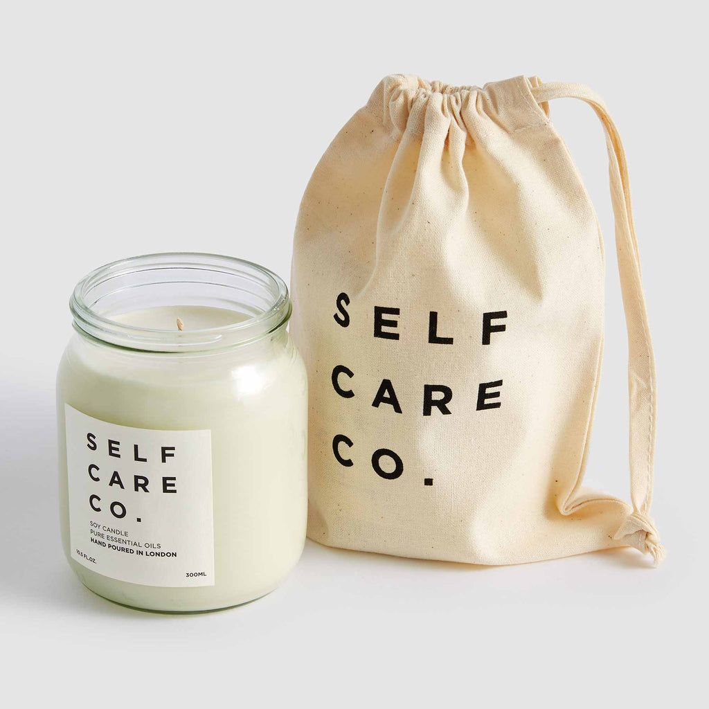 Self Care Co. Glass Jar Vetiver, Cedarwood + Bergamot Soy Aromatherapy Candle 300g