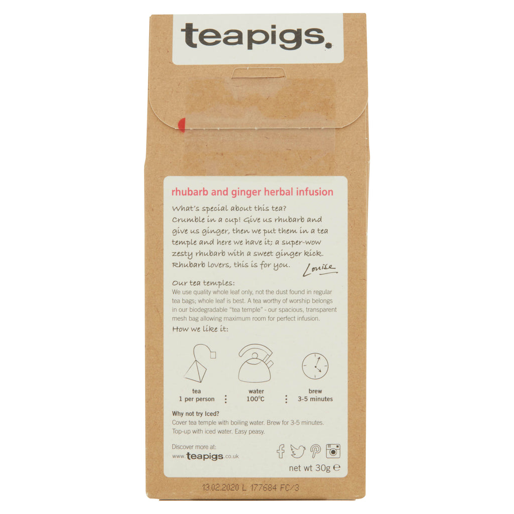 Teapigs Rhubarb & Ginger 15 Bags