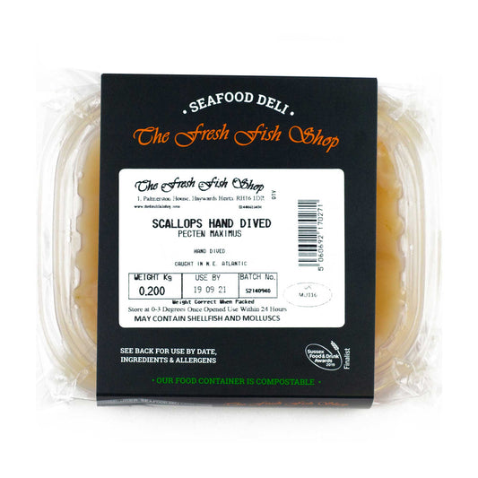The Fresh Fish Shop Hand Dived Scallops 200g