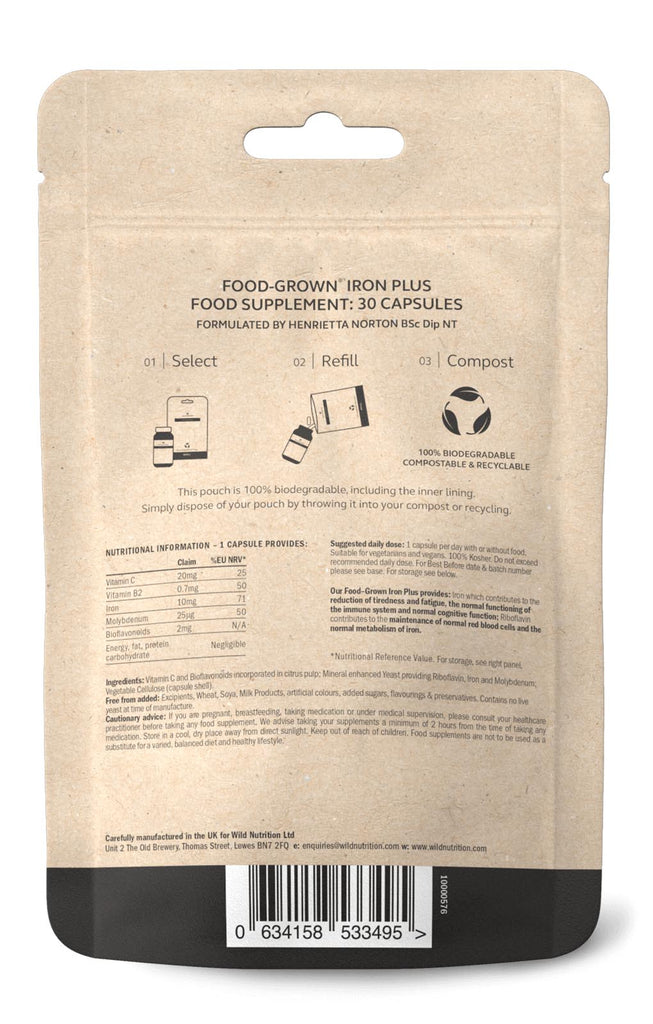 Wild Nutrition Food-Grown Iron Plus Refill 30 caps